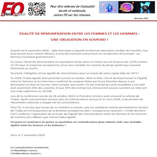 Egalite remuneration