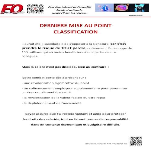 Mise au point classif